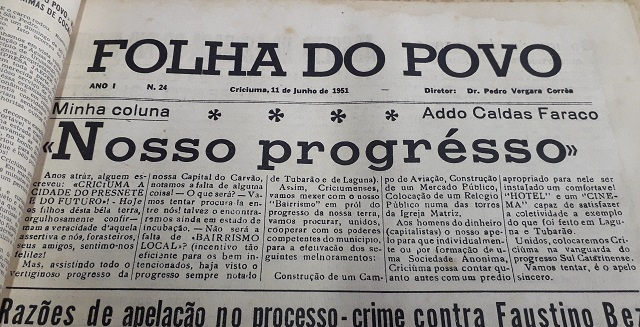 Reprodução / Folha do Povo, 11 de junho de 1951