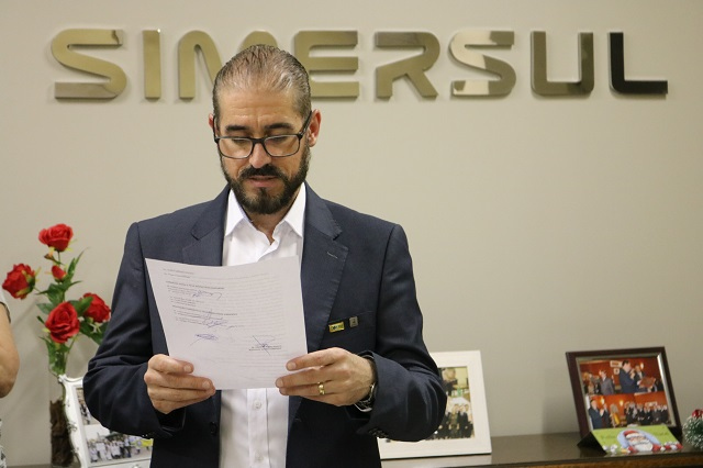 Presidente do Simersul recebeu candidatos / Divulgação