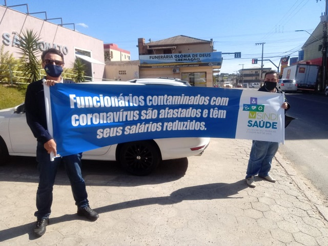 Protesto desta segunda-feira no São Donato, em Içara / Divulgação