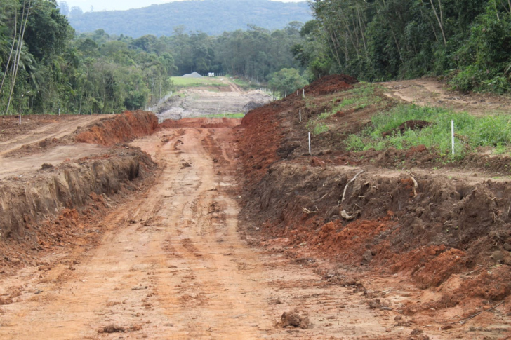 Estágio das obras no trecho de Morro da Fumaça em julho de 2022 | Foto: Gustavo Milioli/ Prefeitura de Morro da Fumaça