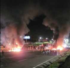 Notícia - Manifestantes voltam a bloquear a BR-101 em municípios do Sul