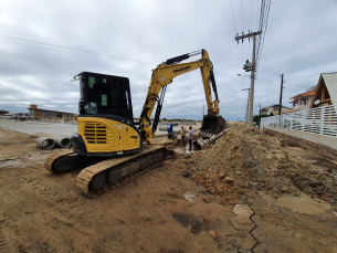 Notícia - Obras de pavimentação do acesso sul têm início em Balneário Rincão