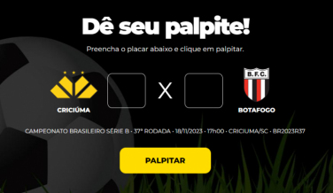 Notícia - Criciúma x Botafogo/SP: saiba quem venceu o Bolão do Bistek