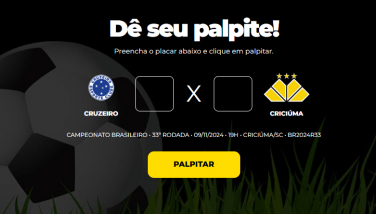 Notícia - Bolão Bistek: faça o seu palpite para Cruzeiro e Criciúma