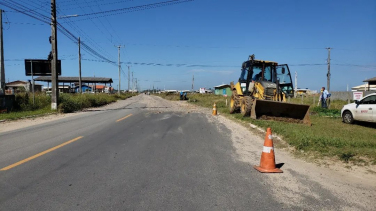 Notícia - Obras do Acesso Sul já estão em andamento no Balneário Arroio do Silva