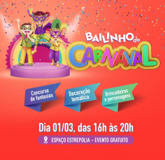 Notícia - Bailinho de Carnaval vai agitar a criançada no Nações Shopping