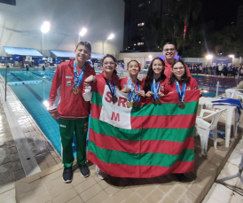 Notícia - Natação da S.R. Mampituba/FME Criciúma conquista 8 medalhas no Sul-Brasileiro Mirim e Petiz