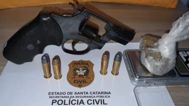 Notícia - Polícia apreende arma e droga em Siderópolis 