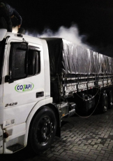 Notícia - Carroceria de caminhão pega fogo em Laguna