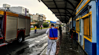 Notícia - Imbituba: terminal higienizado para volta do transporte público