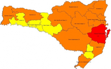 Notícia - Matriz de Risco: Amrec segue no amarelo. Amesc e Amurel no laranja