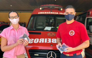 Notícia - Corpo de Bombeiros de Criciúma recebe doação de máscaras