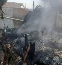 Notícia - Pousada fica destruída após incêndio em Passo de Torres