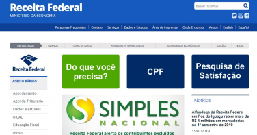 Notícia - Receita Federal alerta sobre site falso