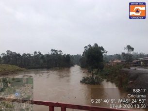 Notícia - Já choveu 70mm em Criciúma nas últimas 48 horas