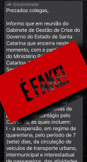 Notícia - MPSC esclarece sobre mensagem falsa nas redes sociais