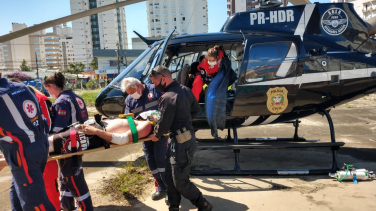 Notícia - Serviço Aeromédico auxilia bombeiros no salvamento de vítima de afogamento 