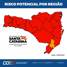 Notícia - Mapa de Risco: Apenas região carbonífera segue no grave