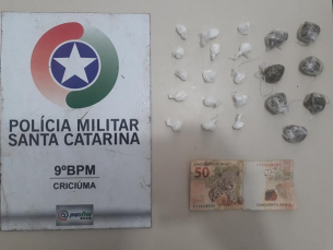 Notícia - Polícia Militar prende homem por tráfico de drogas em Criciúma