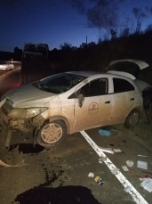 Notícia - Veículo sai da pista e capota em rodovia na Serra Catarinense