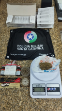 Notícia - Policiais apreendem maconha em veículo com placas de Criciúma