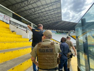 Notícia - Polícia Militar reforça segurança para jogo de ida da final do Campeonato Catarinense