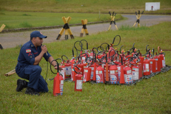 Notícia - CBMSC realiza simulado e instrução para militares do 28º Grupo de Artilharia de Campanha em Criciúma