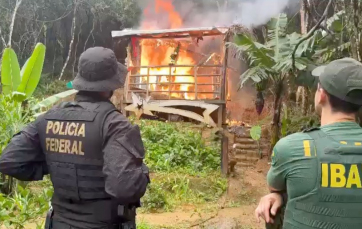 Notícia - Construção irregular é retirada de terra indígena no Morro dos Cavalos