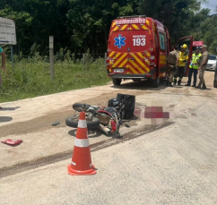 Notícia - Motociclista é hospitalizado em estado grave após acidente com caminhão na SC-442 