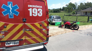 Notícia - Motociclista sofre graves ferimentos após acidente em Cocal do Sul