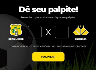 Notícia - Bolão Bistek: faça o seu palpite para Brasiliense e Criciúma