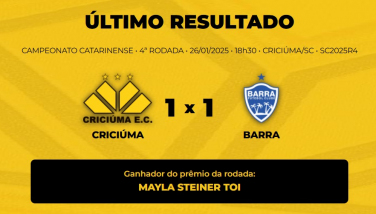 Notícia - Veja o vencedor do Bolão Bistek para Criciúma x Barra