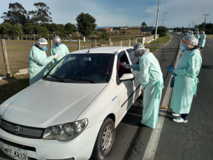 Notícia - Barreira sanitária é realizada em Balneário Gaivota