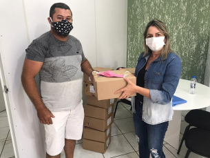 Notícia - Secretaria de Saúde de Içara recebe doação de máscaras