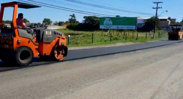 Notícia - Revitalização da Rodovia Luiz Rosso chegará na rótula da Primeira Linha até o fim de semana