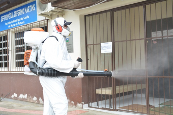 Notícia - Covid-19: Unidades de saúde passam por sanitização em Morro da Fumaça