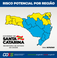 Notícia - Covid-19: Região Carbonífera entra na cor azul, representando risco moderado