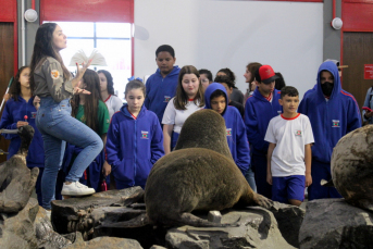 Notícia - Alunos da Escola José Contim Portella visitam a Unesc em ação para promover a sustentabilidade