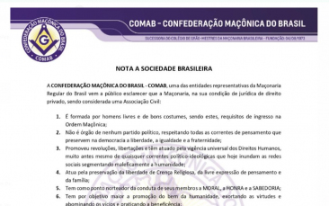 Notícia - Confederação Maçônica se manifesta: 