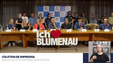 Notícia - Coletiva de imprensa trata sobre ataque à creche em Blumenau (VÍDEO)