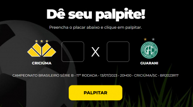 Notícia - Criciúma x Guarani: participe do Bolão do Bistek