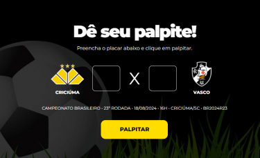 Notícia - Bolão Bistek: faça o palpite para Criciúma e Vasco