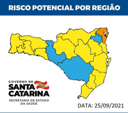 Notícia - Covid-19: Matriz de risco de SC aponta nenhuma região no gravíssimo