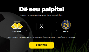 Notícia - Bolão Bistek: faça o palpite para Criciúma x Nação