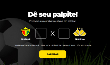 Notícia - Bolão Bistek: faça o palpite para Brusque e Criciúma