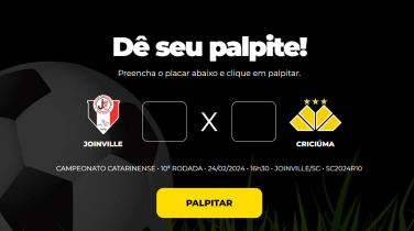 Notícia - Bolão Bistek: faça o palpite para Joinville e Criciúma