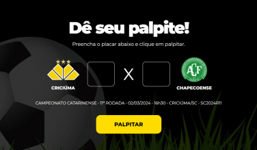 Notícia - Bolão Bistek: faça o seu palpite para Criciúma e Chapecoense