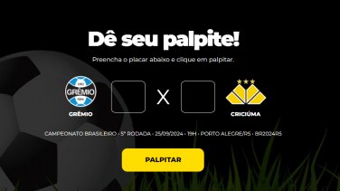 Notícia - Bolão Bistek: faça o seu palpite para Grêmio e Criciúma