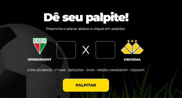 Notícia - Bolão Bistek: faça o palpite para Operário-MT e Criciúma