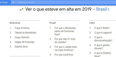 Notícia - Veja o que esteve em alta no Google no Brasil em 2019